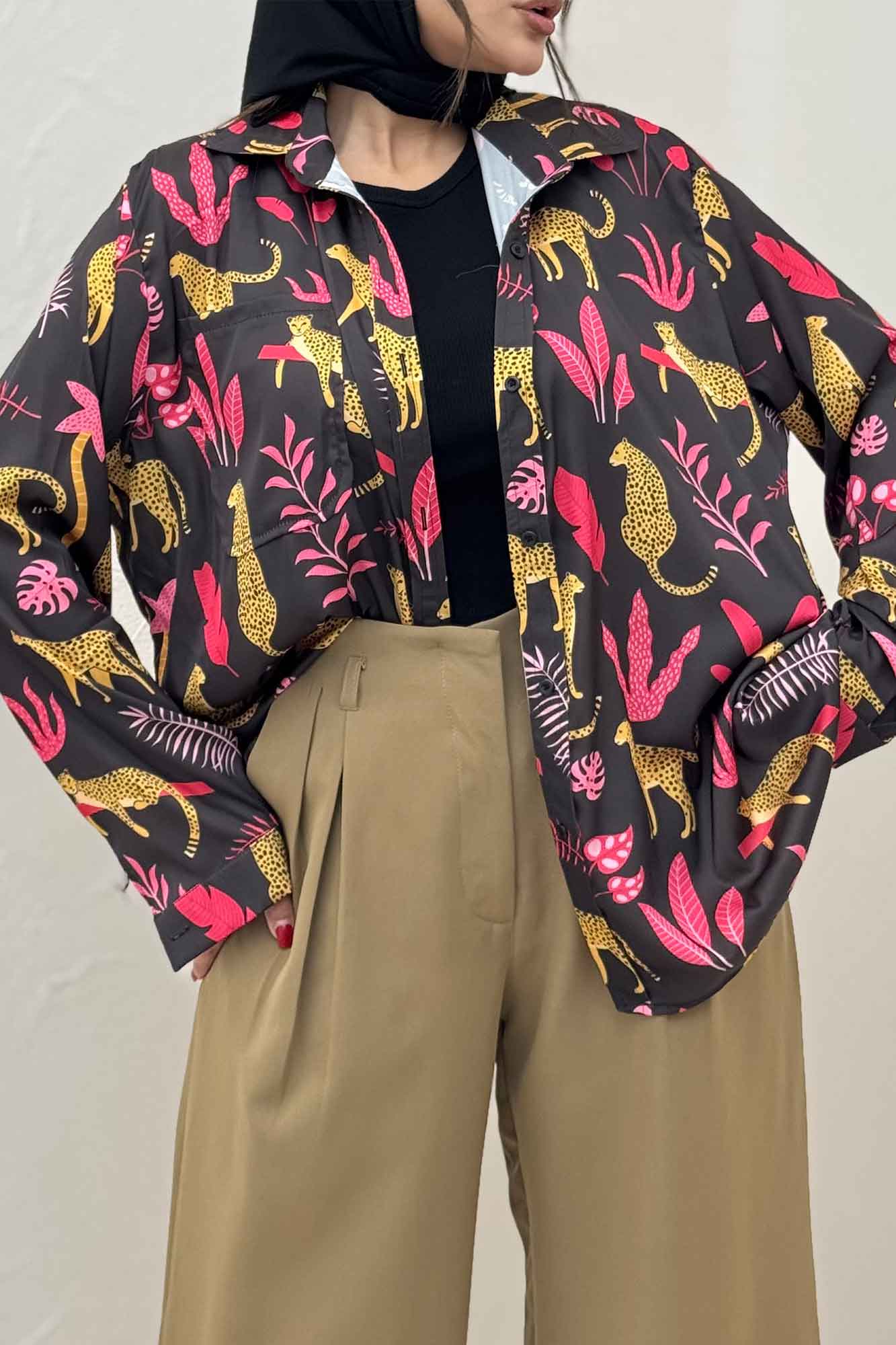 شومیز ساتن حریر طرح ساوانا