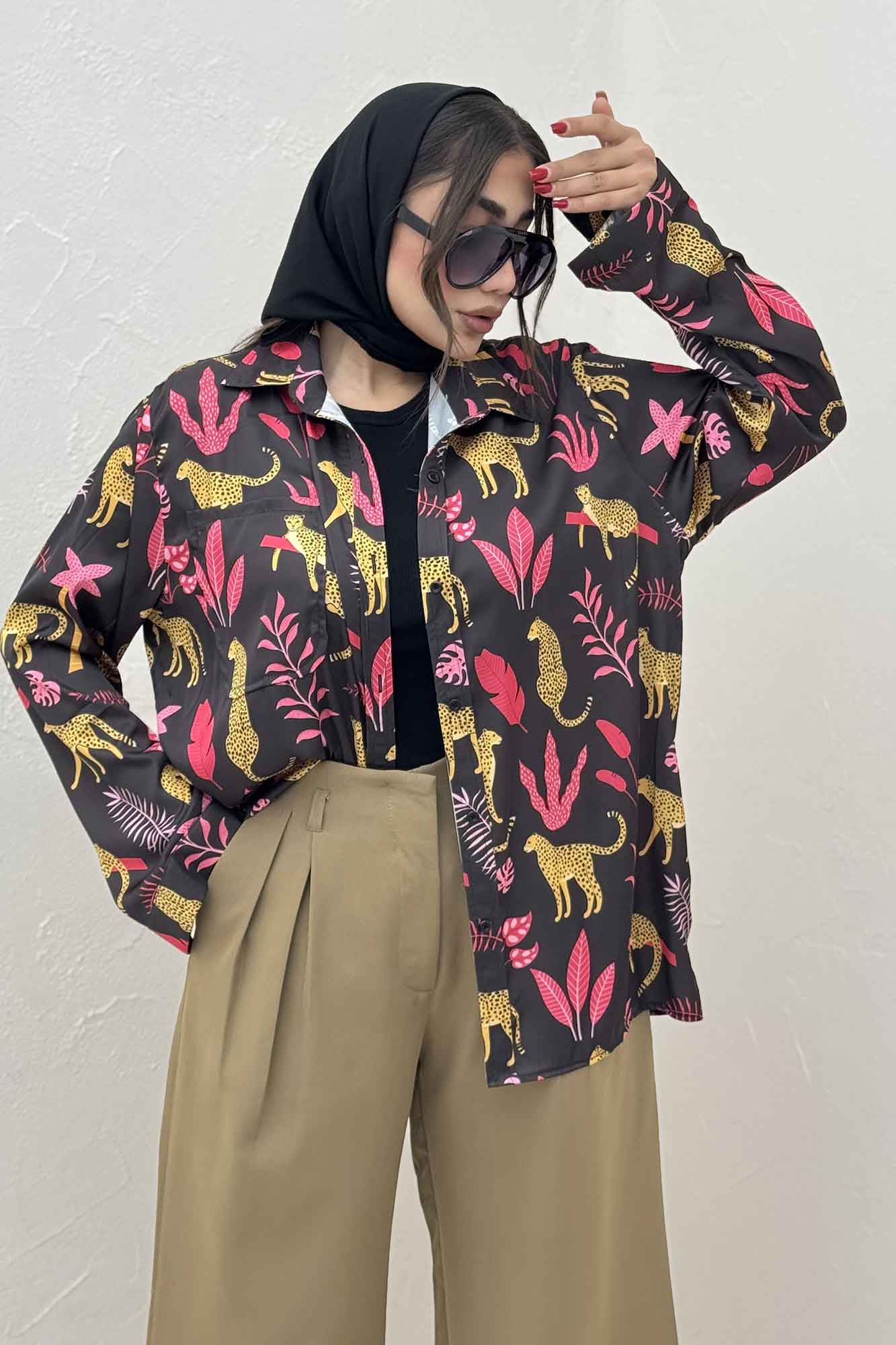 شومیز ساتن حریر طرح ساوانا