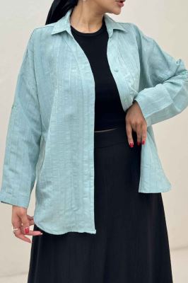 مانتو راه راه استرایپ یقه آبشاری