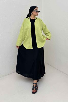 مانتو راه راه استرایپ یقه آبشاری