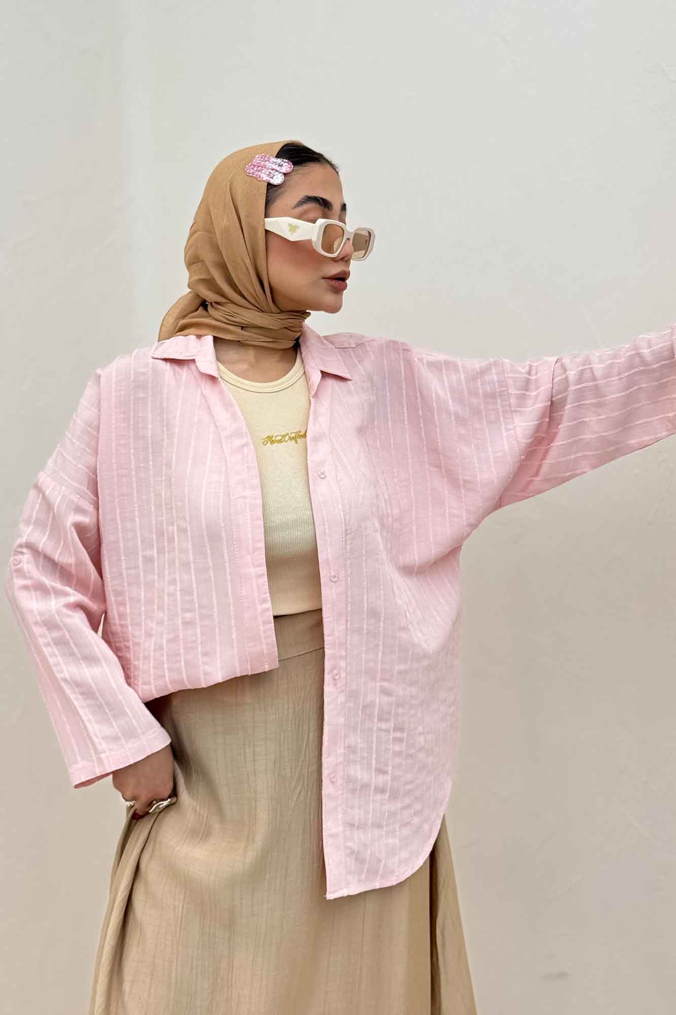 مانتو راه راه استرایپ یقه آبشاری