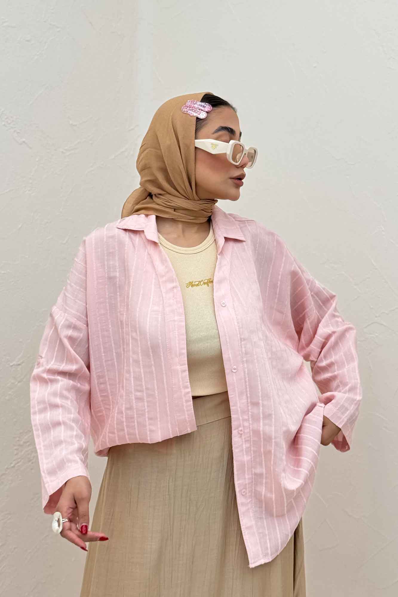 مانتو راه راه استرایپ یقه آبشاری