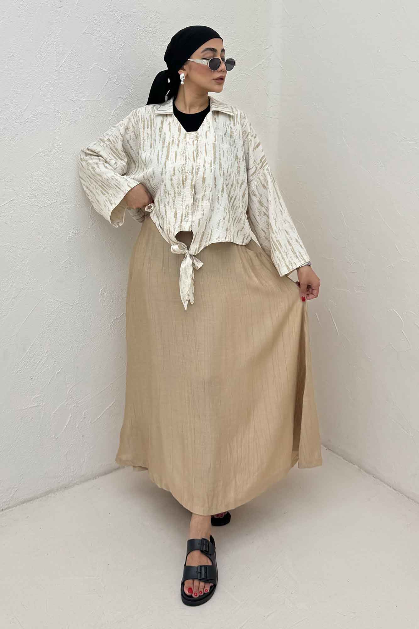 شومیز گره ای یقه هفت پرینتی کد 5