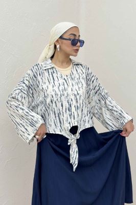 شومیز گره ای یقه هفت پرینتی کد 5