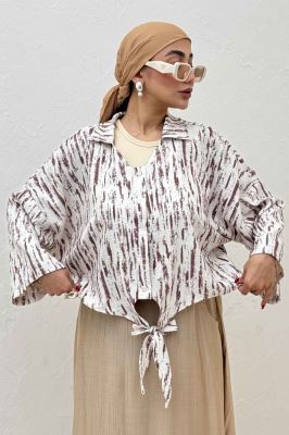 شومیز گره ای یقه هفت پرینتی کد 5