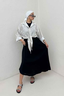 شومیز پرینتی گره ای آستین پاگن کد 1