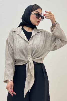 شومیز پرینتی گره ای آستین پاگن کد 1