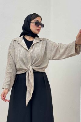 شومیز پرینتی گره ای آستین پاگن کد 1