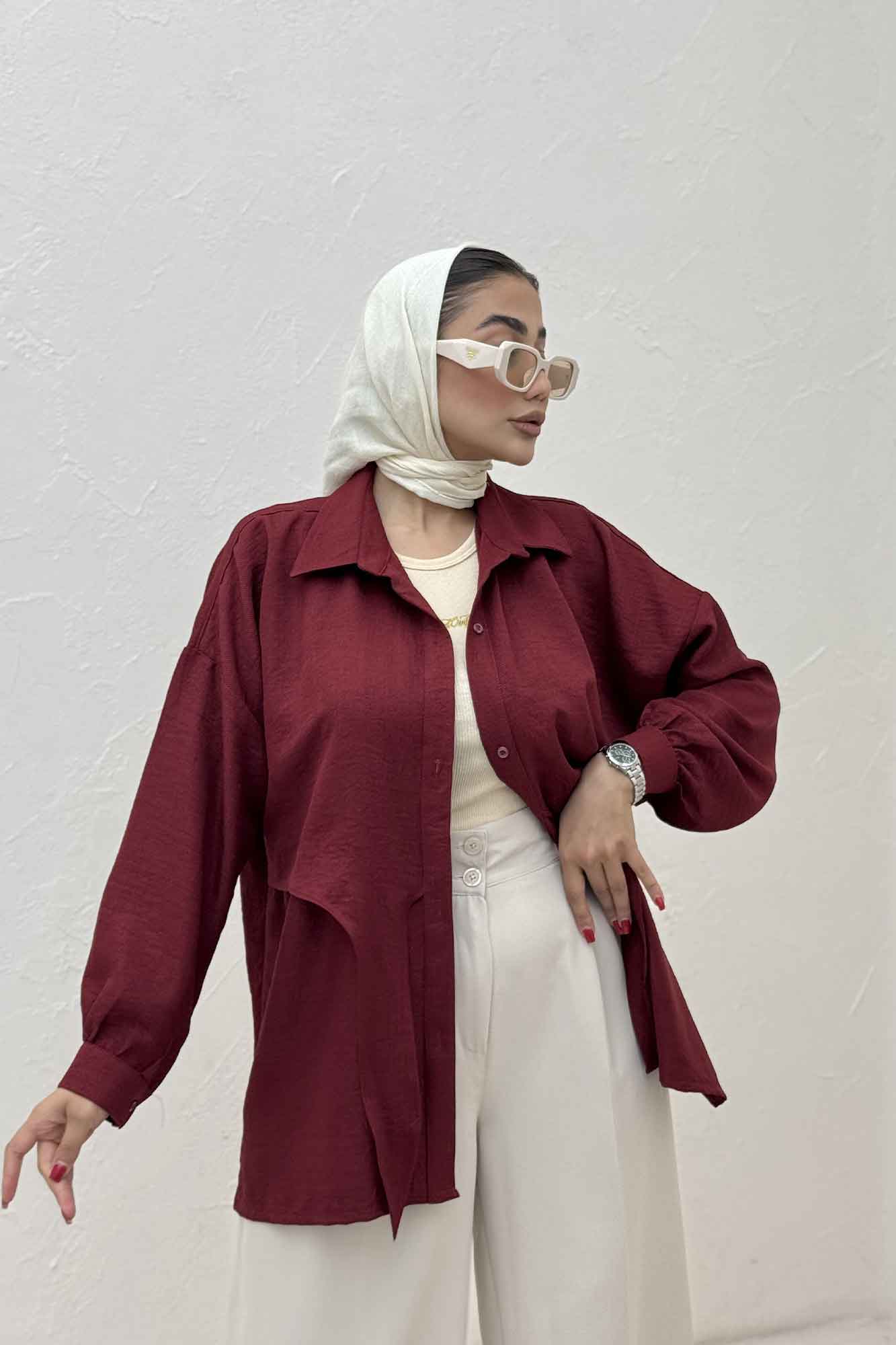مانتو اورلپ گره ای شانتون