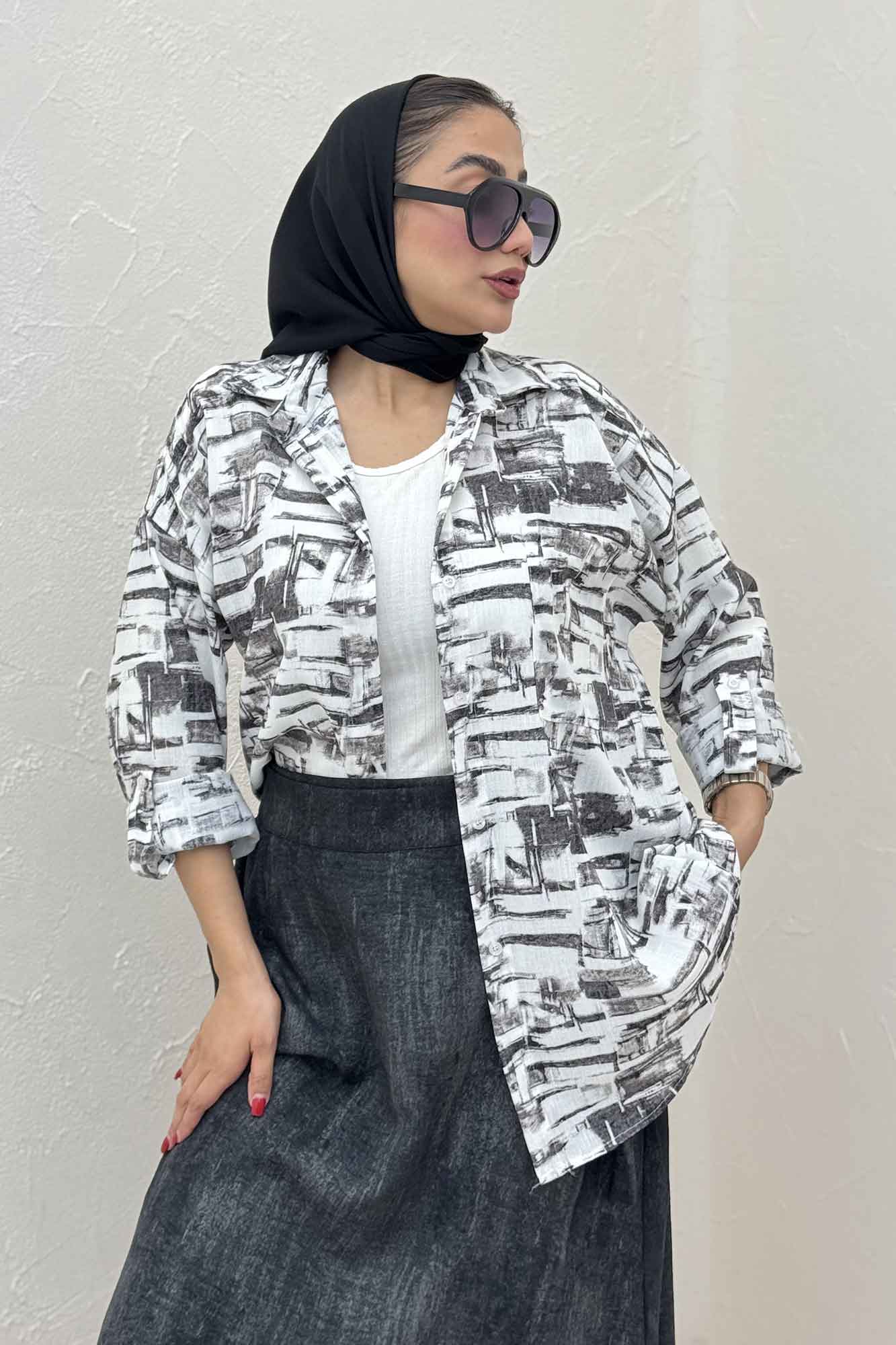 مانتو لینن اسلپ تک جیب پاگن کد 3