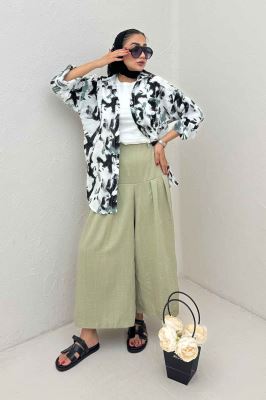 مانتو لینن اسلپ تک جیب پاگن کد 4