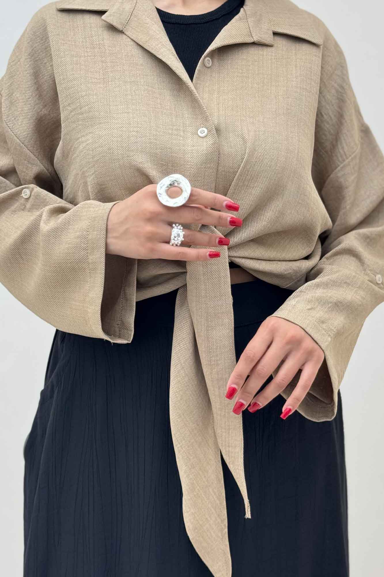 شومیز گره ای شانتون پاگن دار