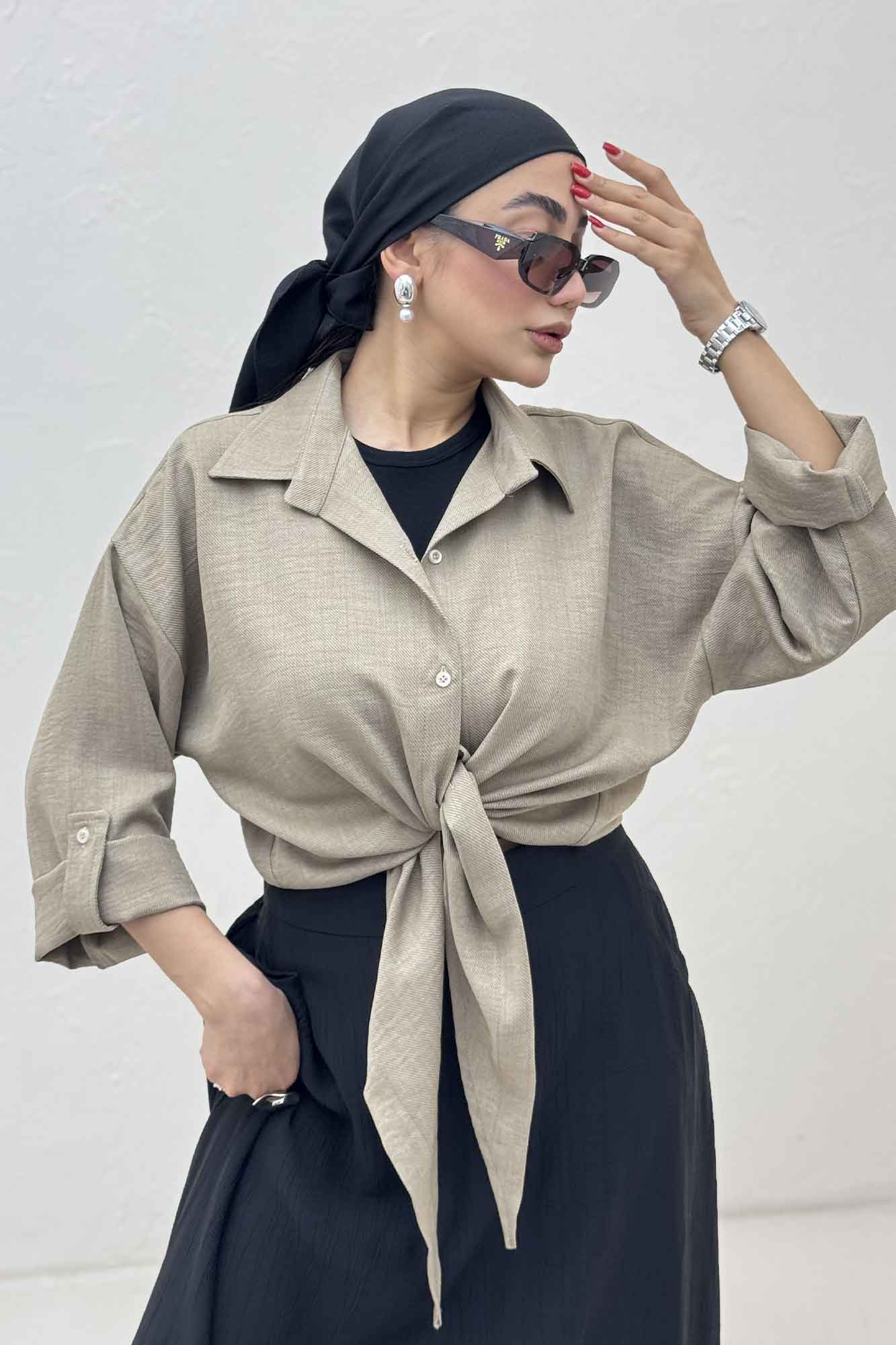 شومیز گره ای شانتون پاگن دار