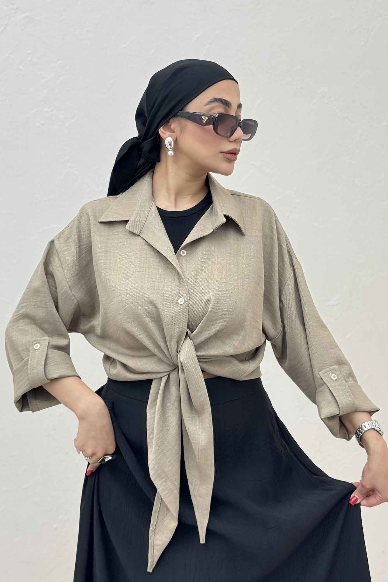 شومیز گره ای شانتون پاگن دار