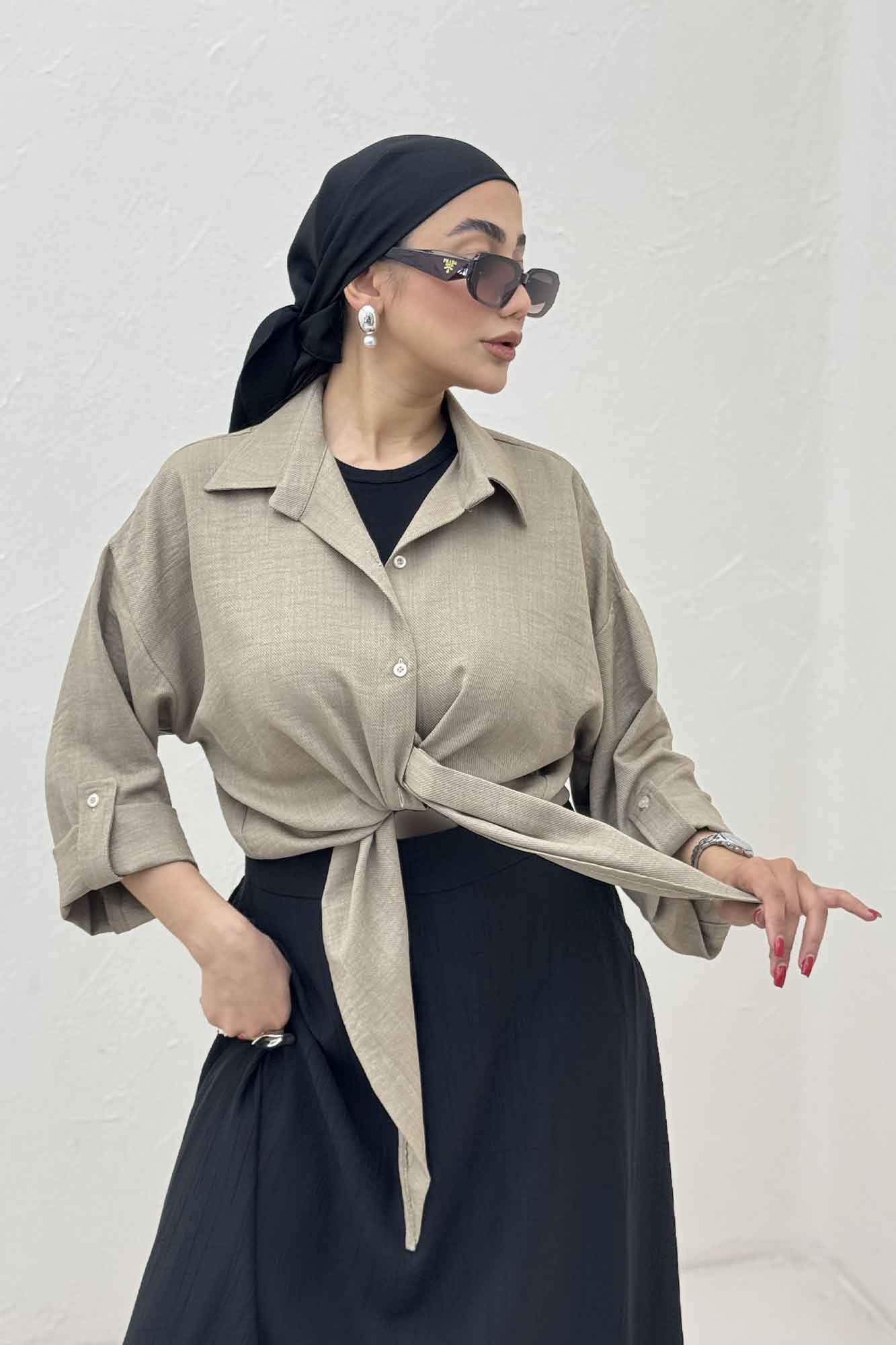 شومیز گره ای شانتون پاگن دار