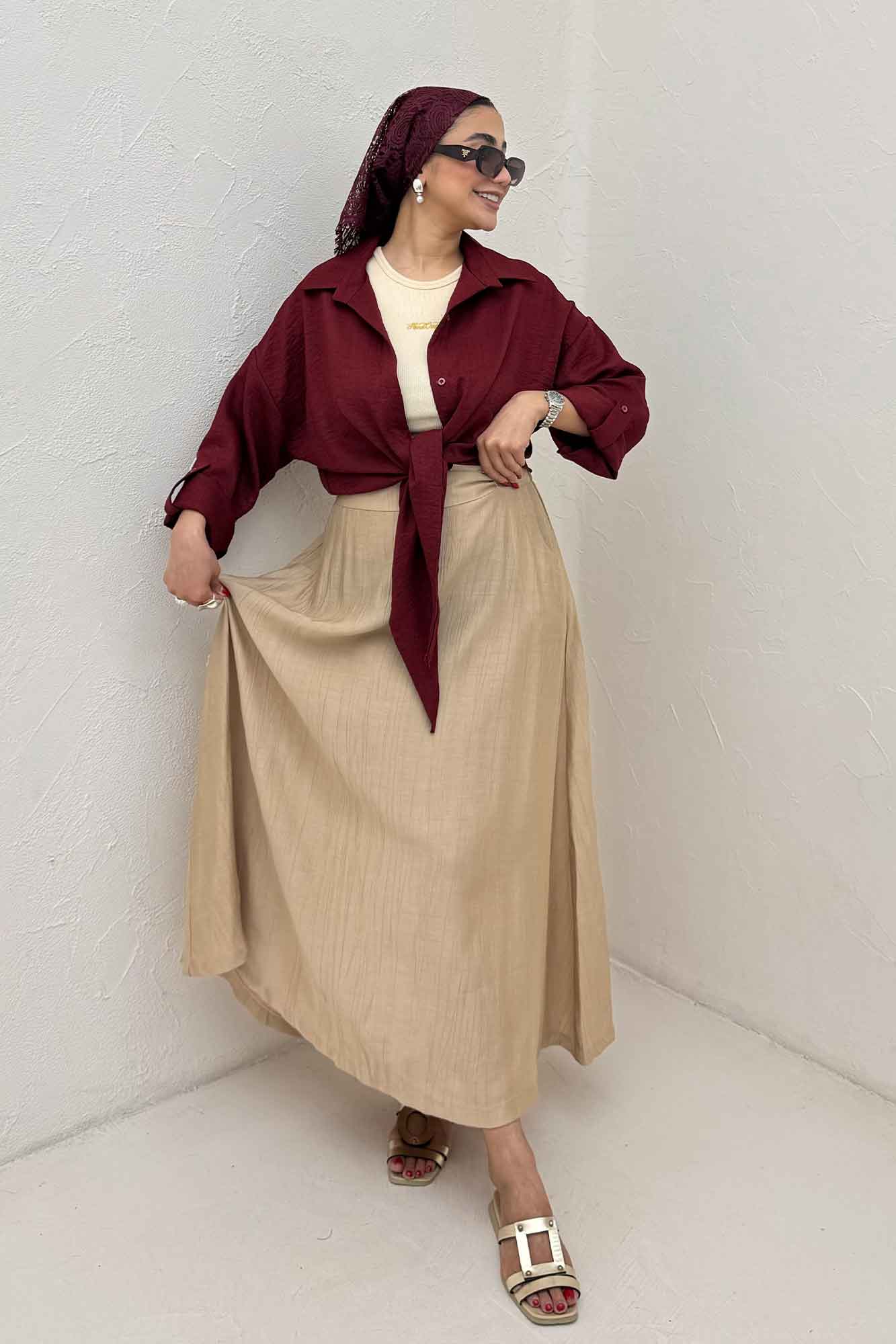 شومیز گره ای شانتون پاگن دار