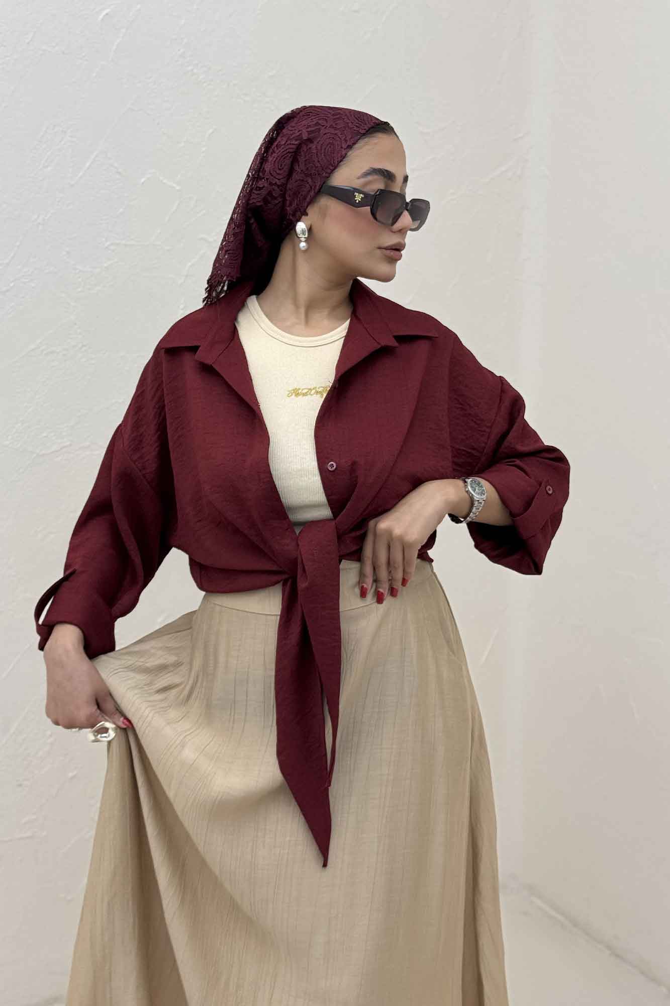 شومیز گره ای شانتون پاگن دار