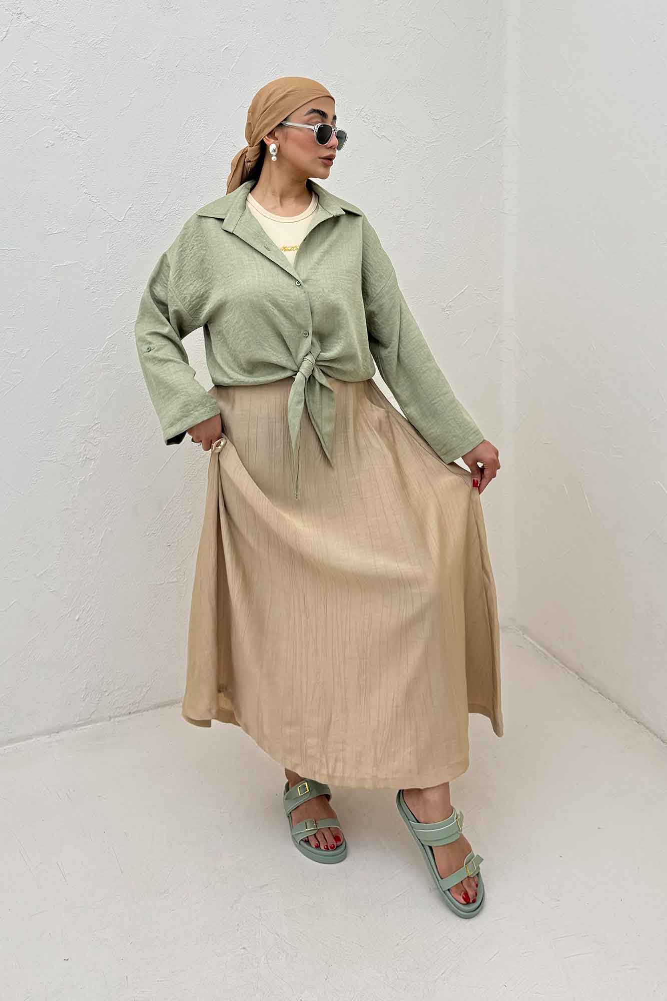 شومیز گره ای شانتون پاگن دار