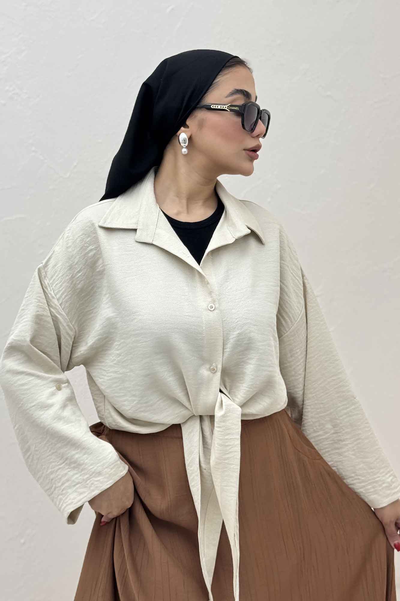 شومیز گره ای شانتون پاگن دار