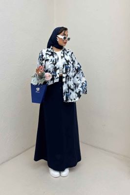 شومیز مانتویی لینن اسلپ مچ دار کد 4