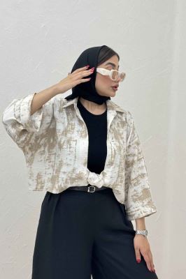 شومیز گره ای پرینتی تک جیب کد 3