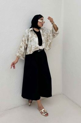 شومیز گره ای پرینتی تک جیب کد 3