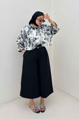 شومیز گره ای پرینتی تک جیب کد 3