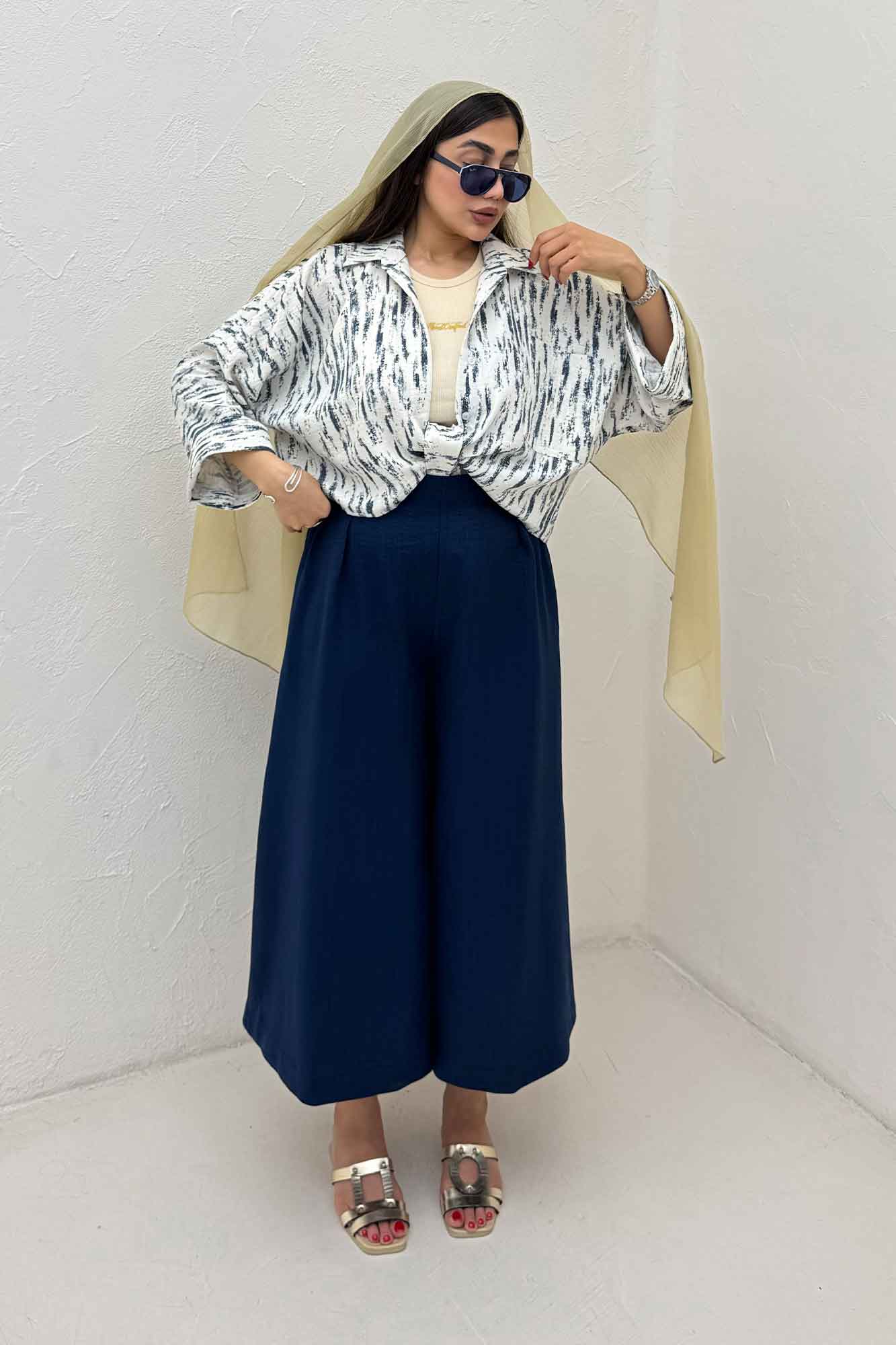 شومیز گره ای پرینتی تک جیب کد 5