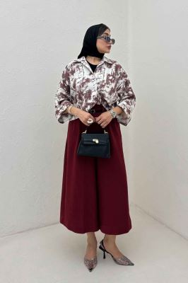 شومیز گره ای پرینتی تک جیب کد 3