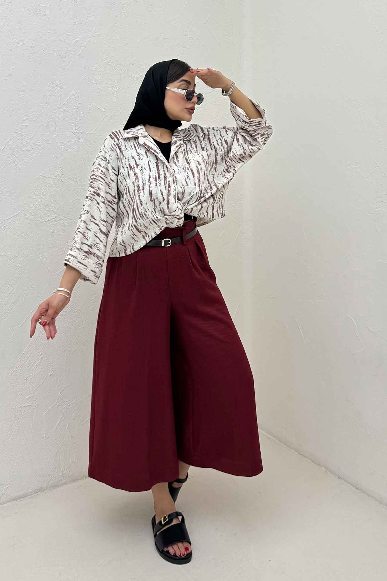 شومیز گره ای پرینتی تک جیب کد 5