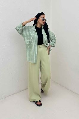 شومیز مانتویی لینن زارا دو جیب 