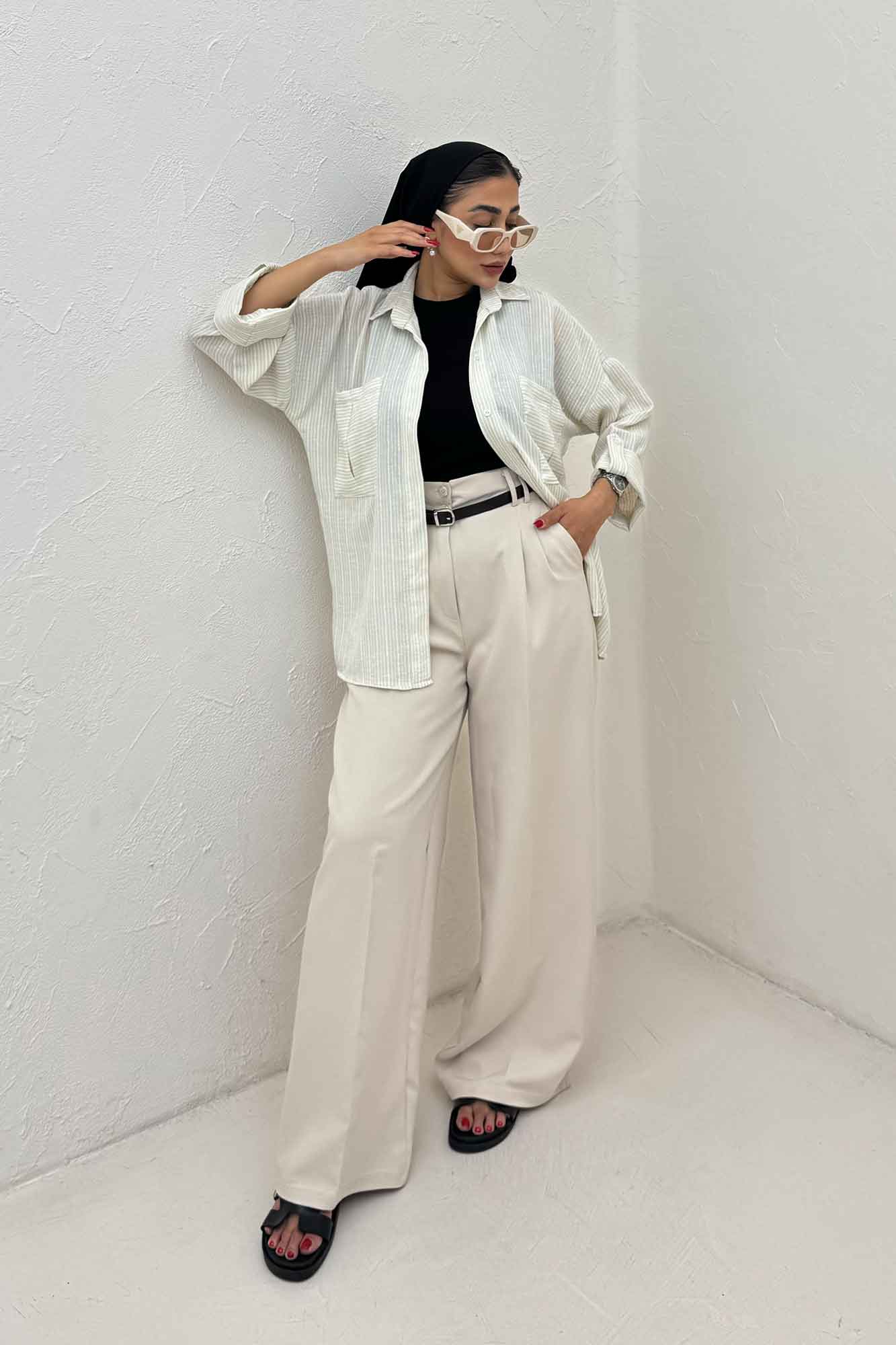 شومیز مانتویی لینن زارا دو جیب 