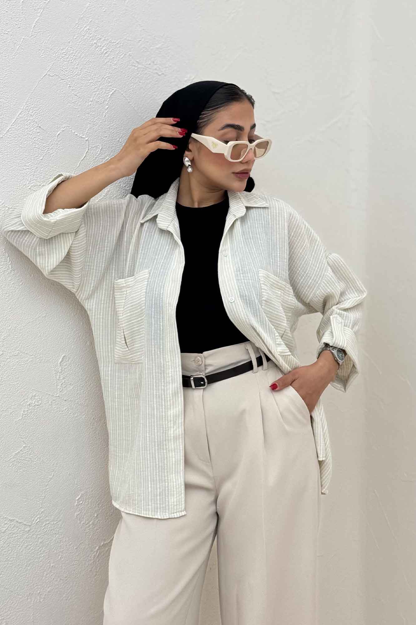 شومیز مانتویی لینن زارا دو جیب 