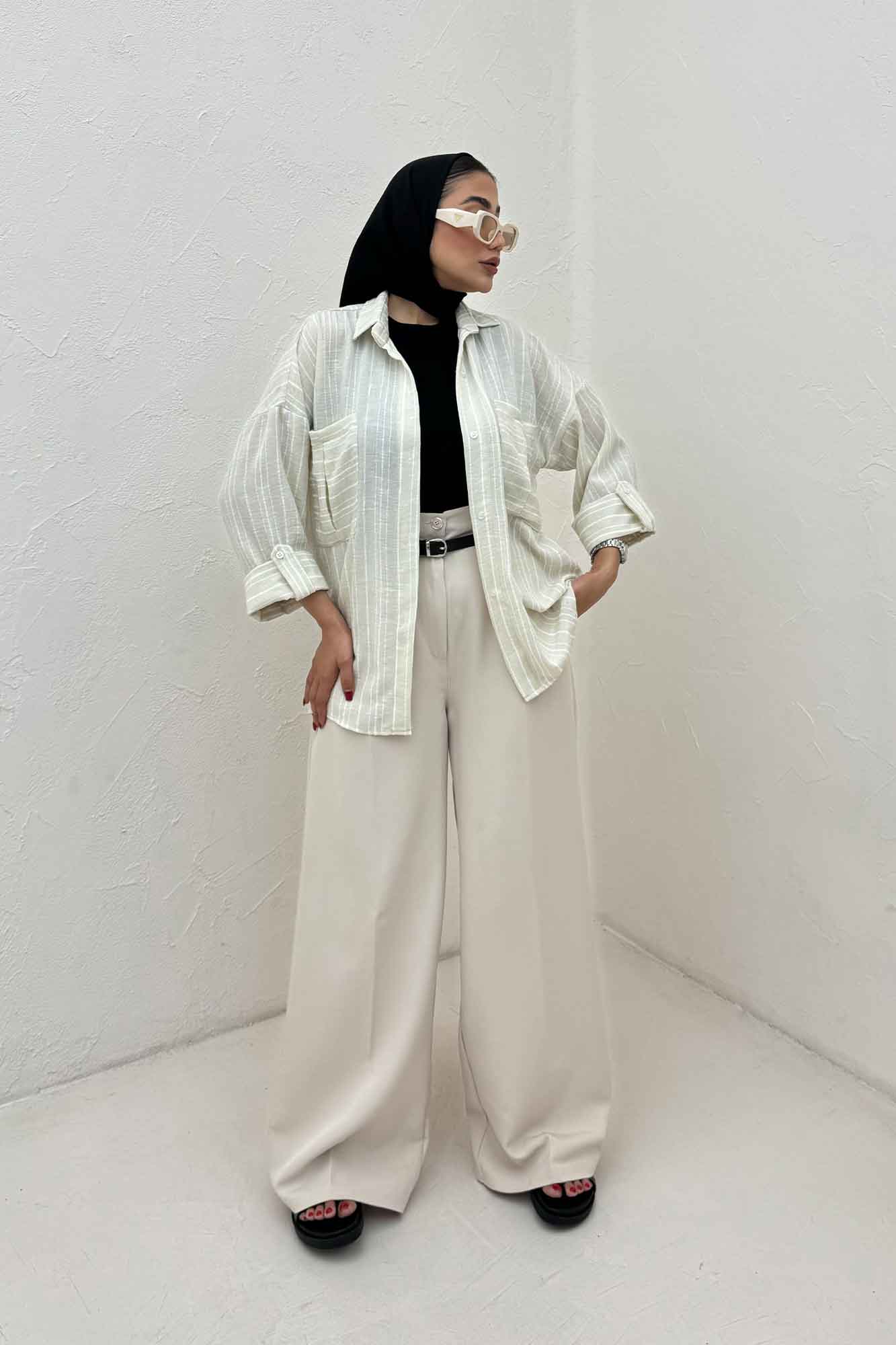 شومیز مانتویی لینن زارا دو جیب 