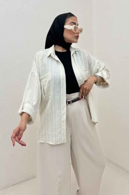 شومیز مانتویی لینن زارا دو جیب 