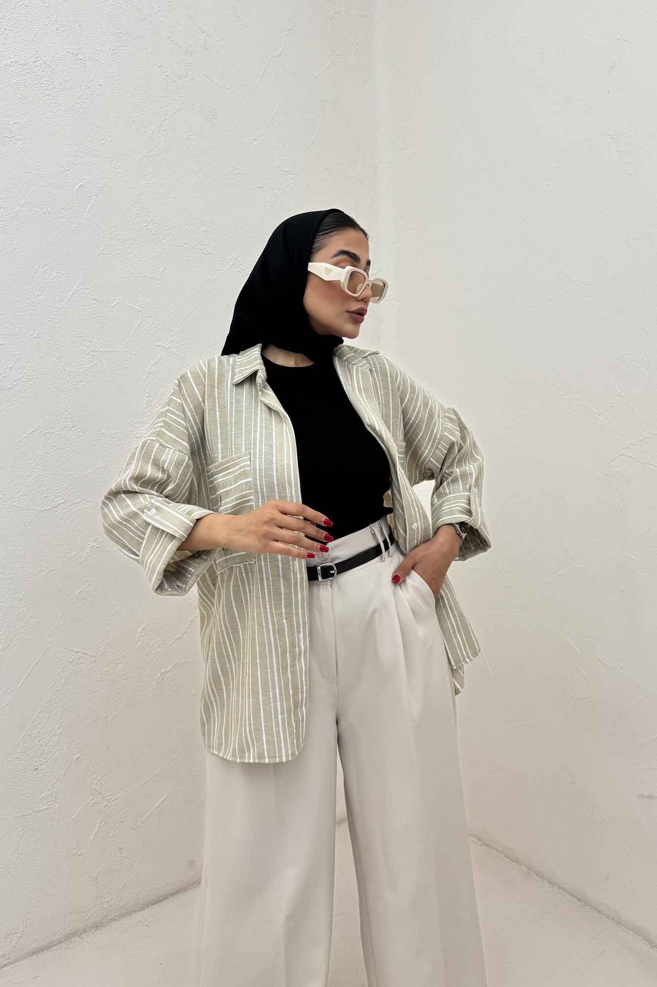 شومیز مانتویی لینن زارا دو جیب 