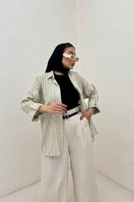 شومیز مانتویی لینن زارا دو جیب 