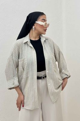 شومیز مانتویی لینن زارا دو جیب 