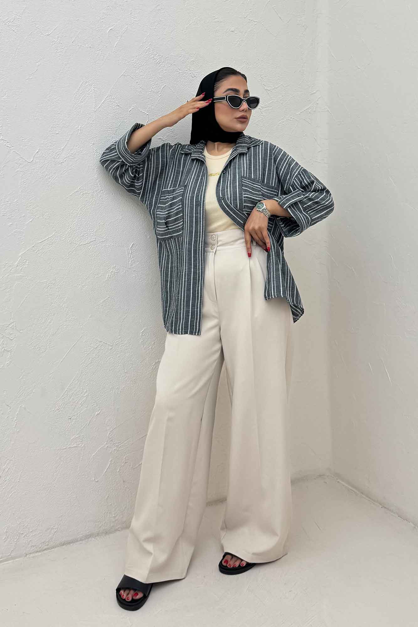 شومیز مانتویی لینن زارا دو جیب 