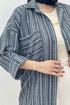 شومیز مانتویی لینن زارا دو جیب 