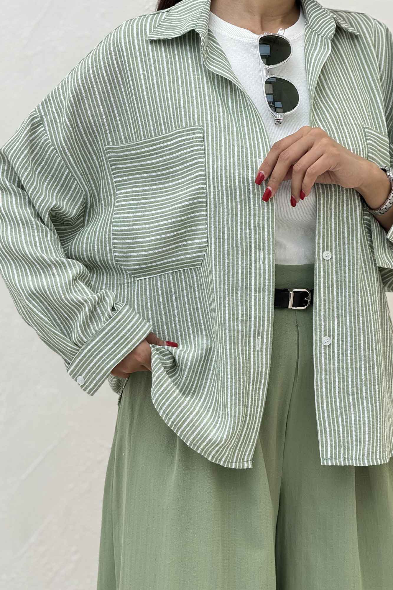 شومیز مانتویی لینن زارا تک پیله