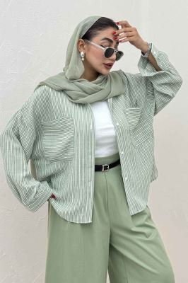 شومیز مانتویی لینن زارا تک پیله