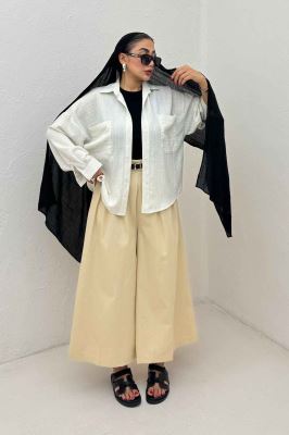 شومیز مانتویی لینن زارا تک پیله