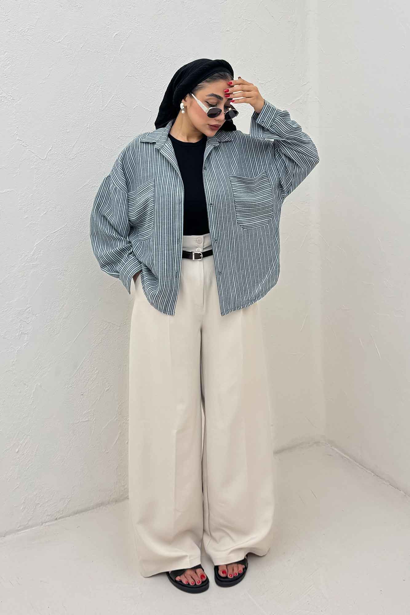 شومیز مانتویی لینن زارا تک پیله