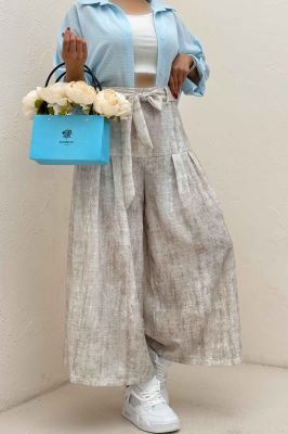 دامن شلواری پرینتی کمربنددار