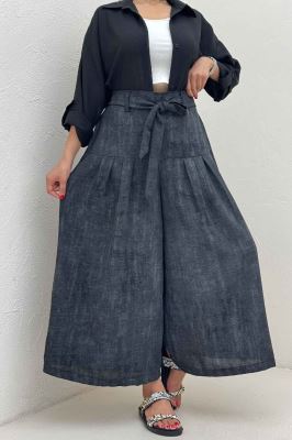 دامن شلواری پرینتی کمربنددار