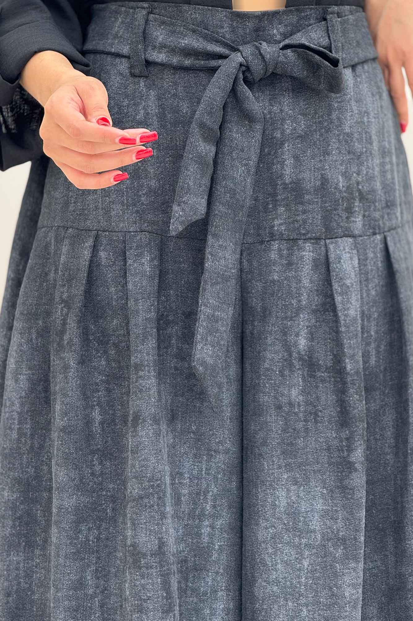 دامن شلواری پرینتی کمربنددار