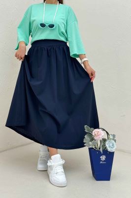 دامن بلند لینن کمر پهن 