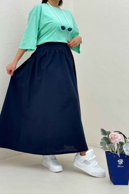 دامن بلند لینن کمر پهن 