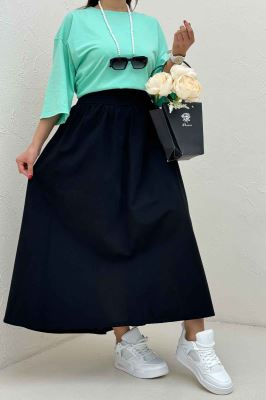 دامن بلند لینن کمر پهن 